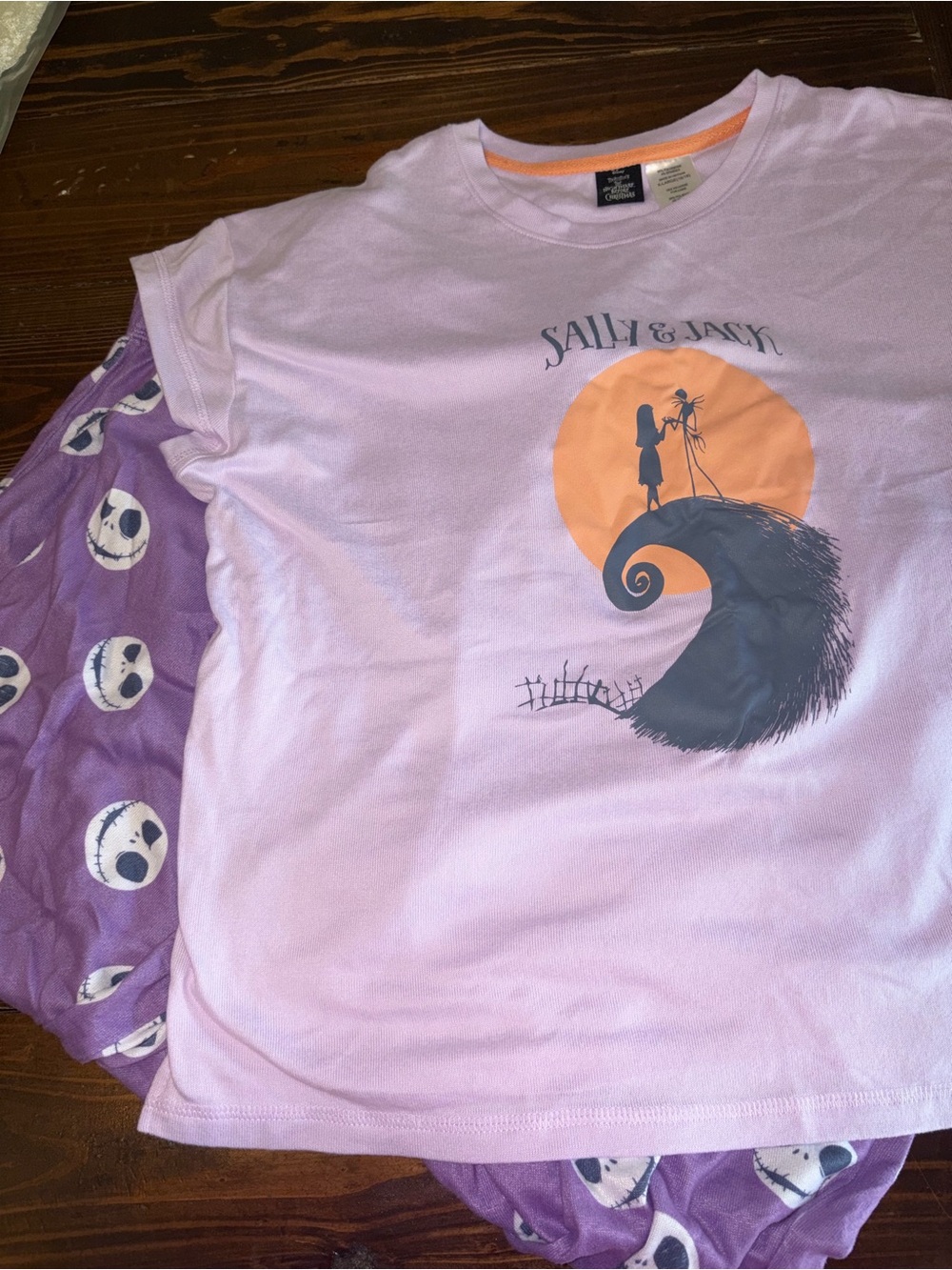 Women’s Lavender Pajama Set with Purple Skull Pants